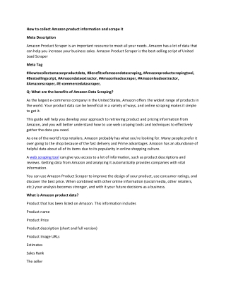 How to collect Amazon product information and scrape it-converted