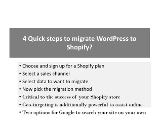 4 Quick steps to migrate WordPress to Shopify
