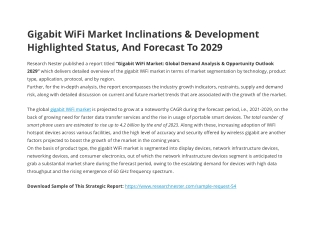 Gigabit WiFi Market Inclinations & Development  And Forecast To 2029