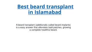 Best beard transplant in islamabad