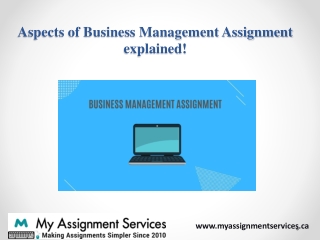 Aspects of Business Management Assignment explained!