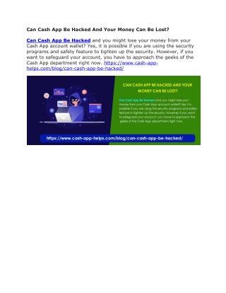 Can Cash App Be Hacked And Your Money Can Be Lost