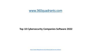 Top 10 Cybersecurity Companies Software 2022