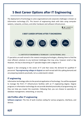 Top 5 Career Options After Completing IT Engineering in 2022