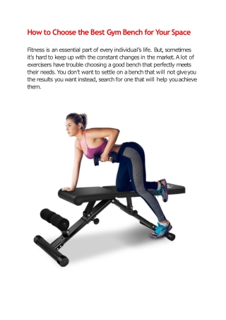How to Choose the Best Gym Bench for Your Space-converted