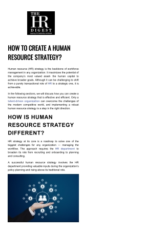 How to Develop a Human Resource Plan