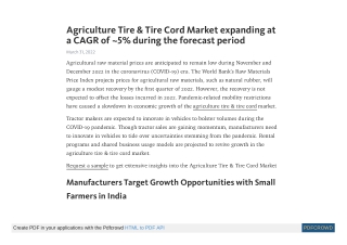 Agriculture Tire & Tire Cord Market to Reach US$ 14.9 Bn by 2030