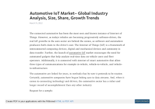 Automotive IoT Market Trends and Forecast by 2027