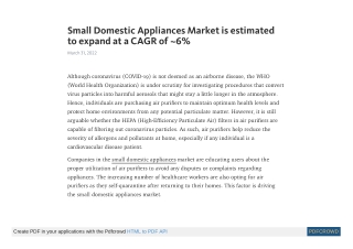 Small Domestic Appliances Market to Reach US$ 67.9 Bn by 2030