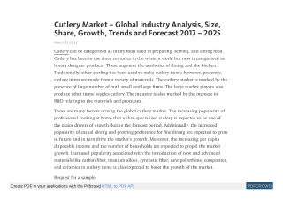 Cutlery Market Size, Share, Growth, Trends, Shipment | Industry Report, Forecast