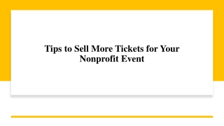 Best Ways to Sell Nonprofit Event Tickets