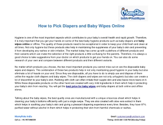 How to Pick Diapers and Baby Wipes Online