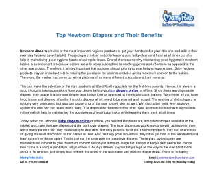 Top Newborn Diapers and Their Benefits
