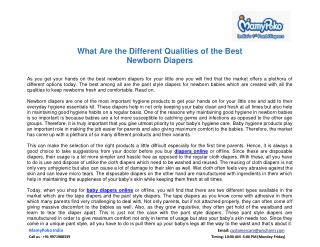 What Are the Different Qualities of the Best Newborn Diapers