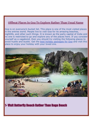 Offbeat Places In Goa To Explore In Holiday Trip