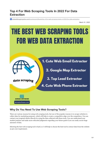 1Top 4 For Web Scraping Tools In 2022 For Data Extraction