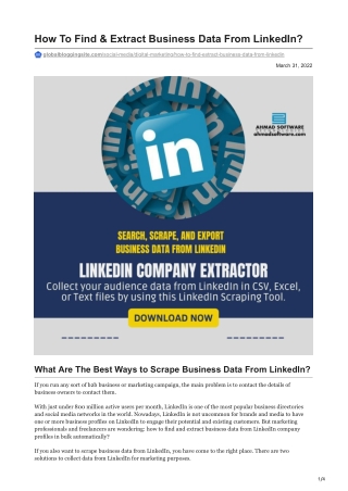 How To Find and Extract Business Data From LinkedIn