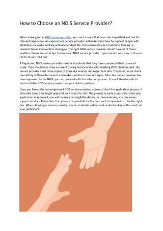 Choosing an NDIS Service Provider | Community Access Care