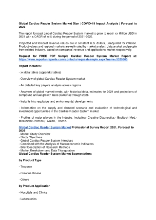 Global Cardiac Reader System Market Research Report 2021, Forecast to 2026