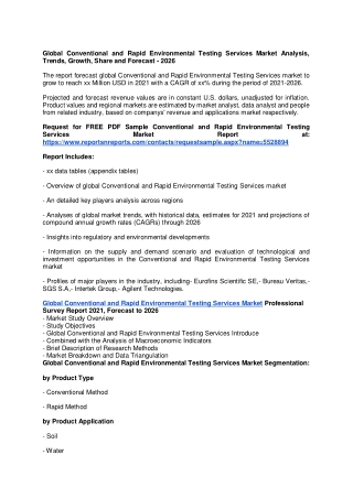 Global Conventional and Rapid Environmental Testing Services Market