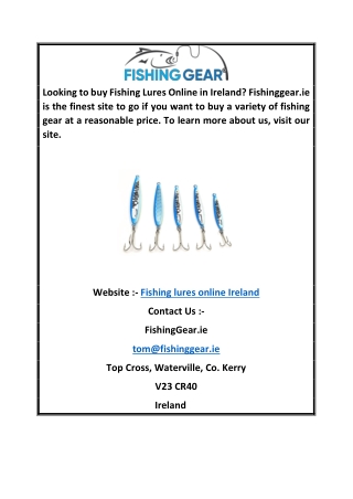 Fishing Lures Online Ireland  Fishinggear.ie