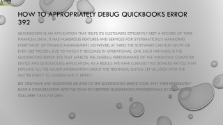 How to tackle QuickBooks Error 392