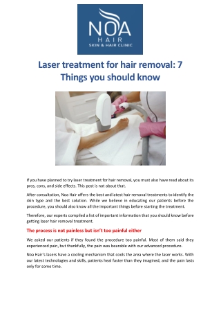 Laser treatment for hair removal 7 Things you should know