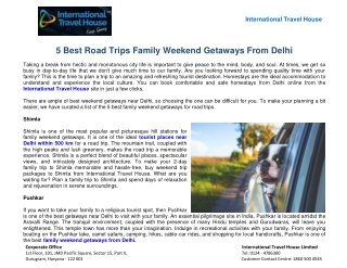 5 Best Road Trips: Family Weekend Getaways from Delhi