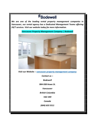 Vancouver Property Management Company  Bodewell