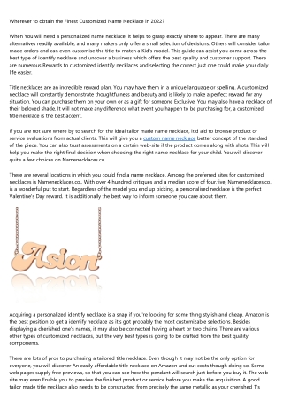 5 Cliches About create your own name necklace You Should Avoid