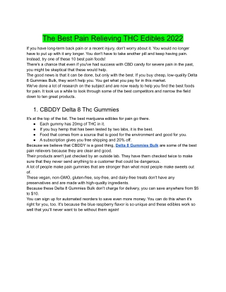 The Best Pain Relieving THC Edibles 2022
