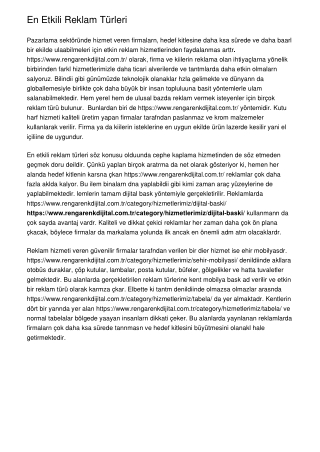 En Etkili Reklam Türleri