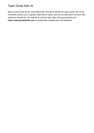Toplu Gmail Satın Al