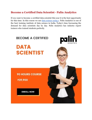 Become a Certified Data Scientist - Palin Analytics