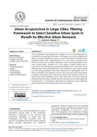 Urban Acupuncture in Large Cities: Filtering  Framework to Select Sensitive Urba