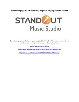 Online Singing Lessons For Kids