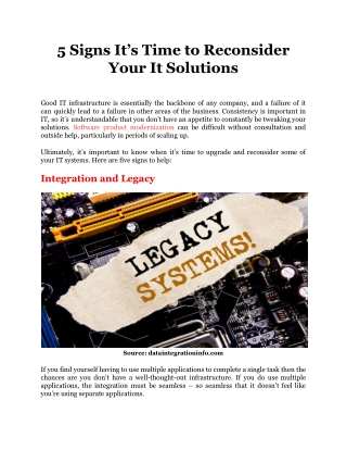 5 Signs It’s Time to Reconsider Your It Solutions