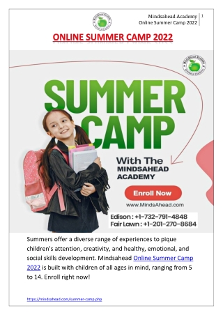 Online Summer Camp 2022