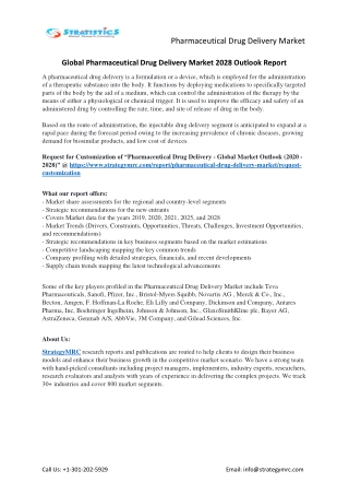 Pharmaceutical Drug Delivery Market Forecasts to 2028