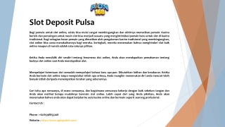 Slot Deposit Pulsa