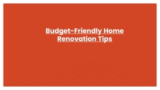 Budget-Friendly Home Renovation Tips