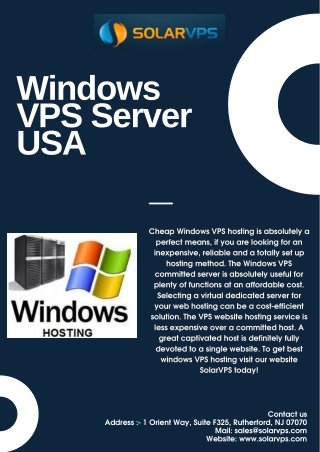 Windows VPS Server USA