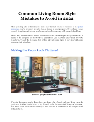 Common Living Room Style Mistakes to Avoid in 2022