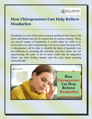 How Chiropractors Can Help Relieve Headaches