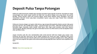 Deposit Pulsa Tanpa Potongan