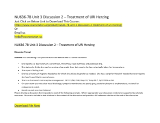 NU636-7B Unit 3 Discussion 2 – Treatment of URI Herzing