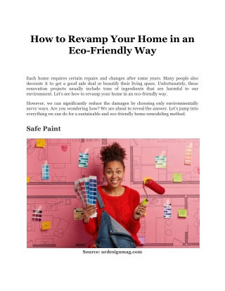 How to Revamp Your Home in an Eco-Friendly Way