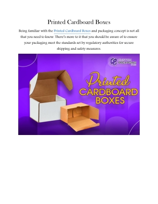Printed Cardboard Boxes