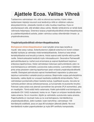 Ajattele Ecoa. Valitse Vihreä