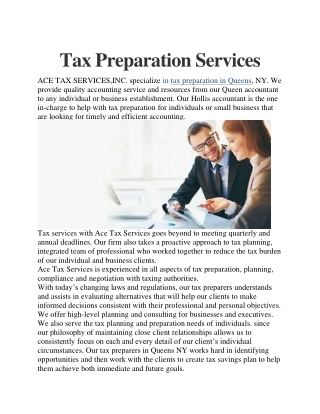 Tax Preparation Services